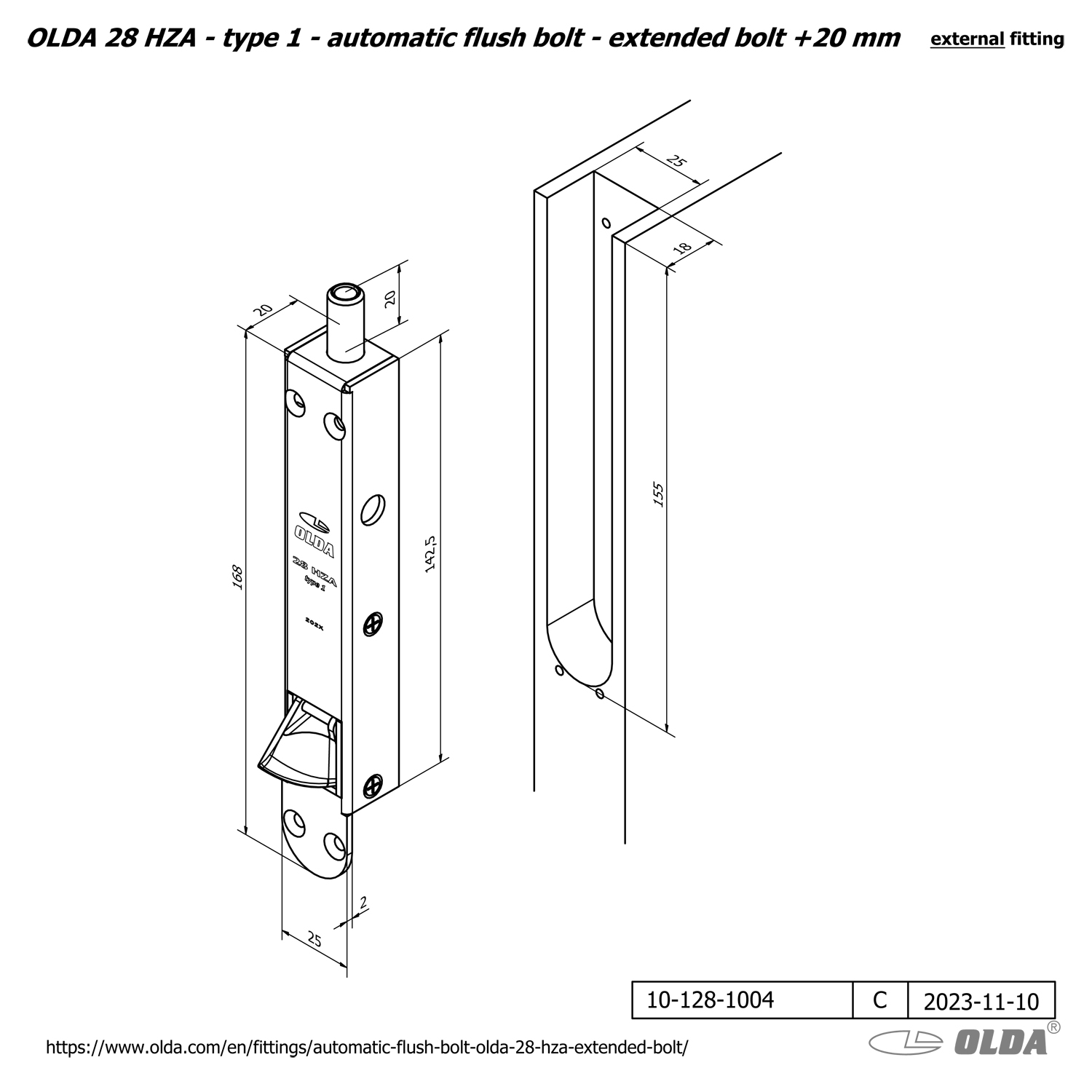 Automatisk kantregel <br>OLDA 28 HZA – med förlängd regel