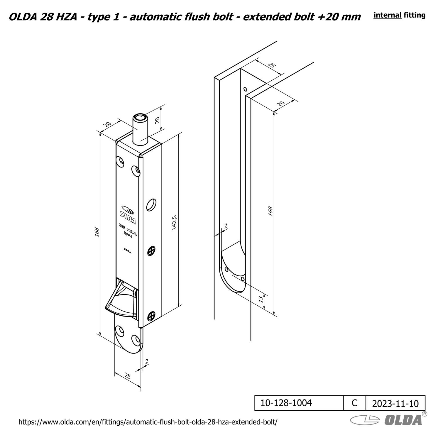 Automatisk kantregel <br>OLDA 28 HZA – med förlängd regel