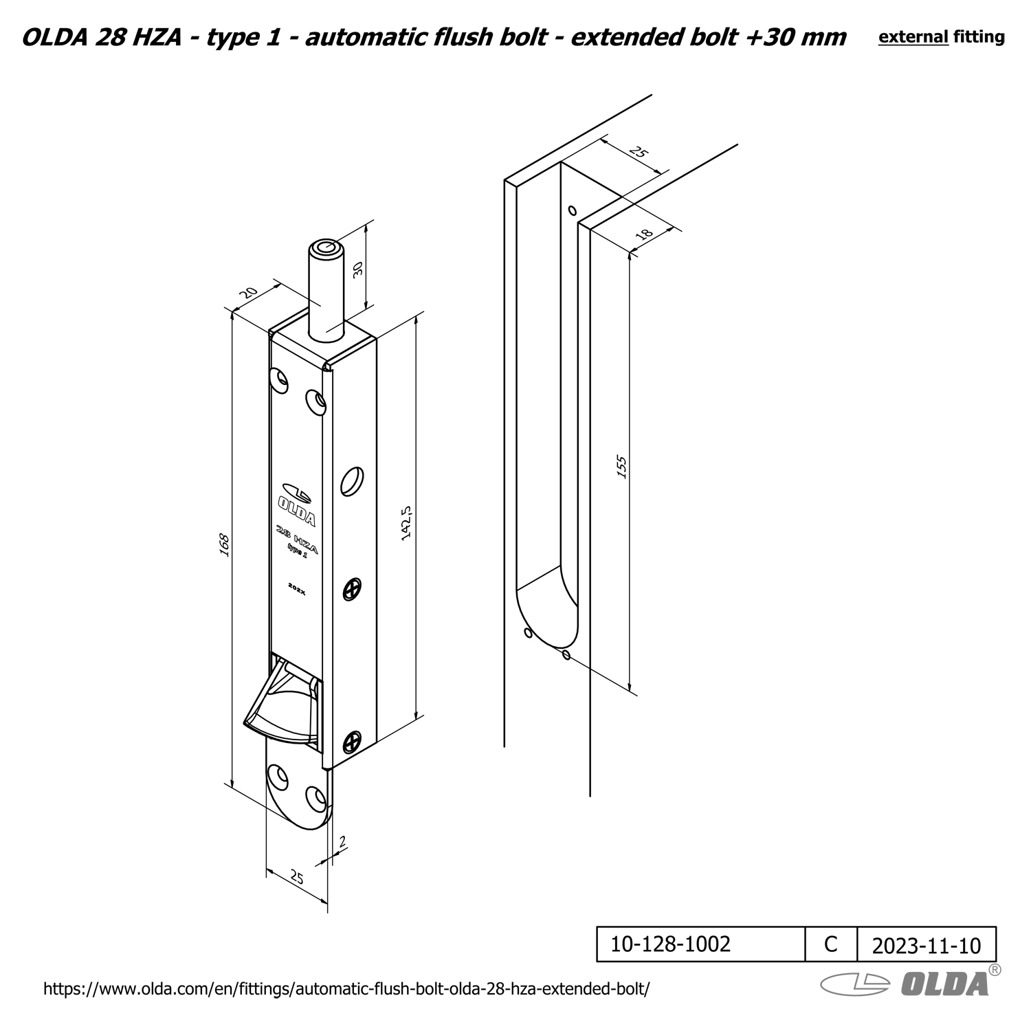 Automatisk kantregel <br>OLDA 28 HZA – med förlängd regel
