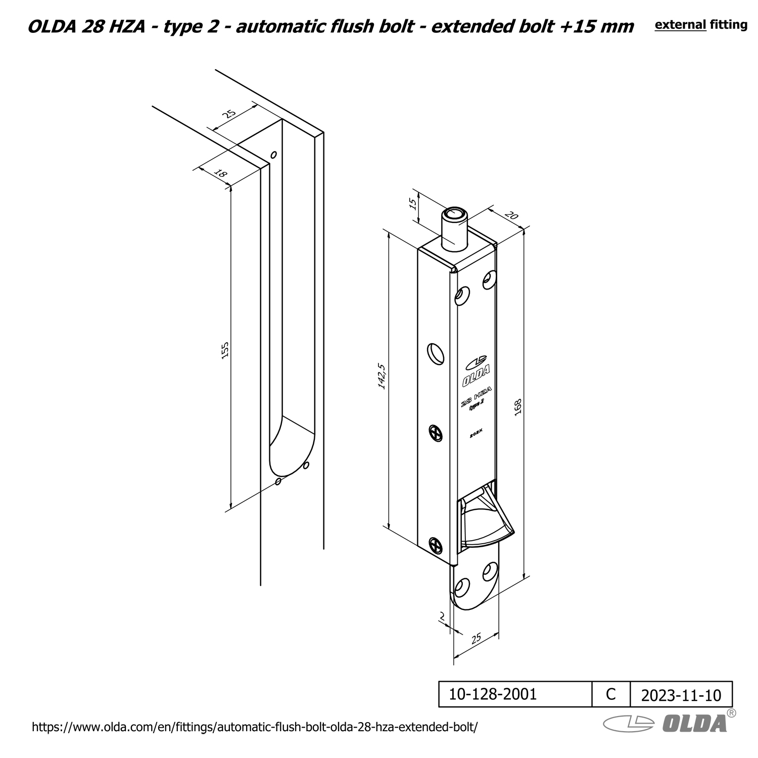 Automatisk kantregel <br>OLDA 28 HZA – med förlängd regel