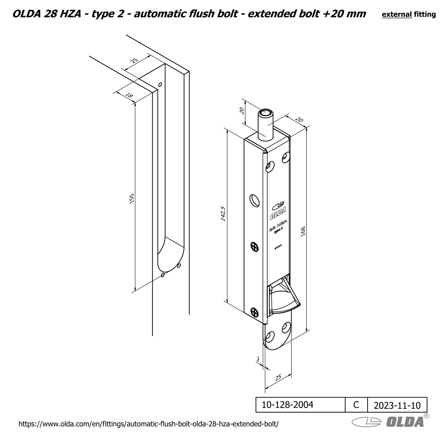 Automatisk kantregel <br>OLDA 28 HZA – med förlängd regel