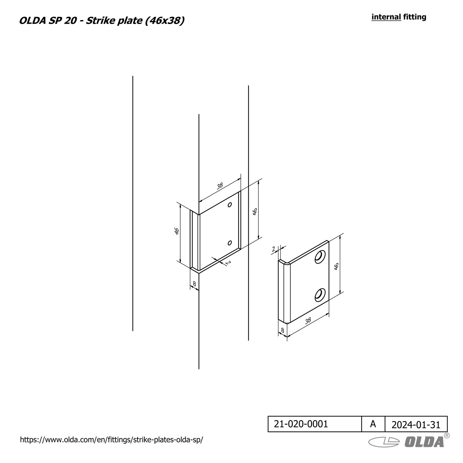 Strike plates OLDA SP