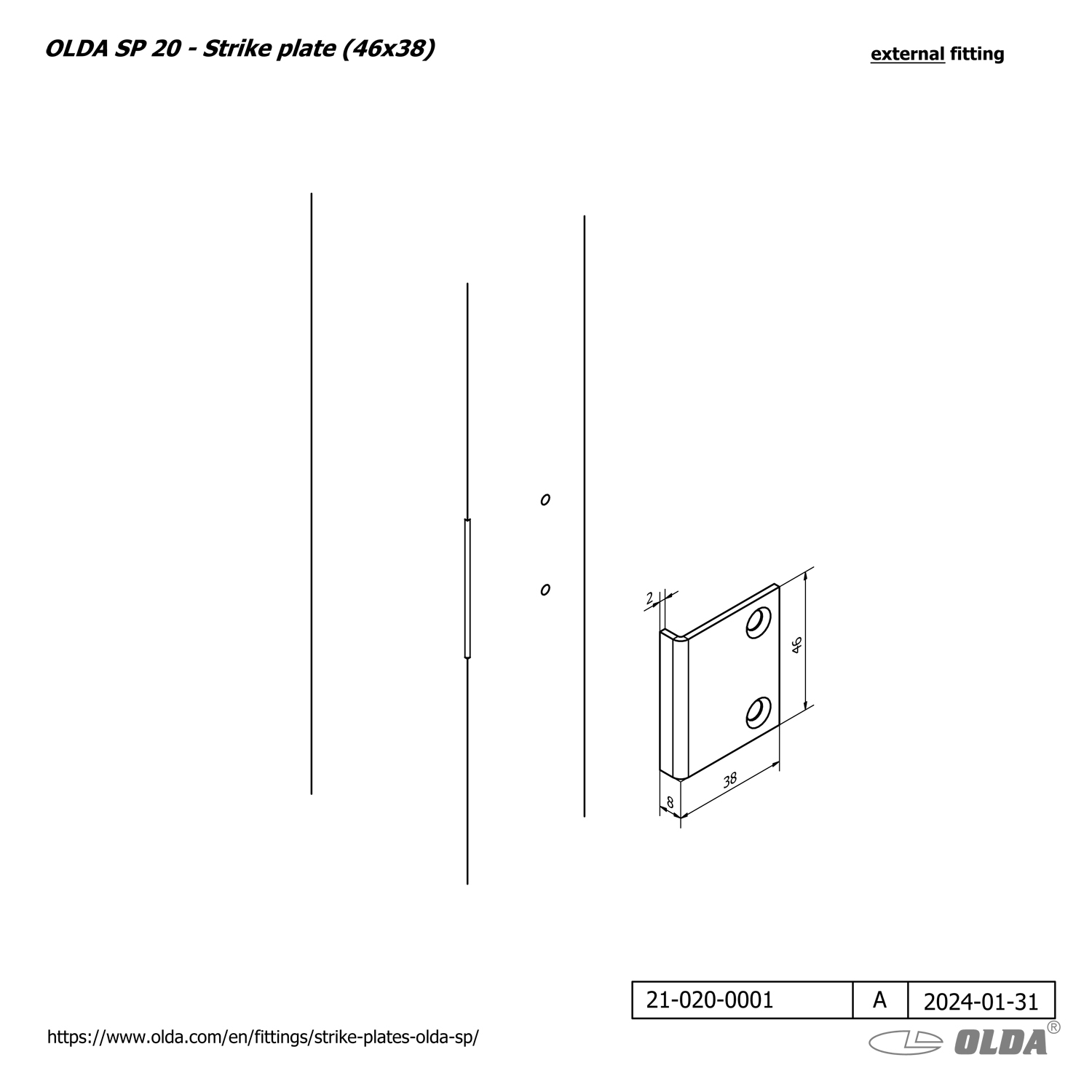 Strike plates OLDA SP